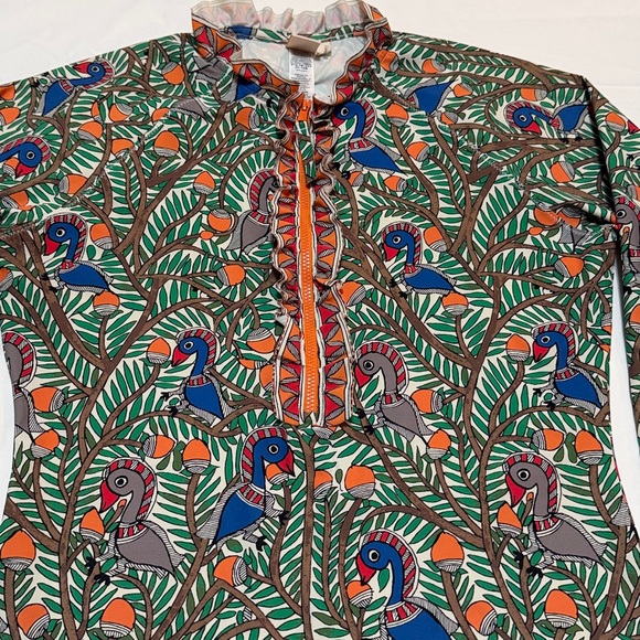 Tory Burch Tops - Tory Burch Multicolor Patterned Top Half Zip size L